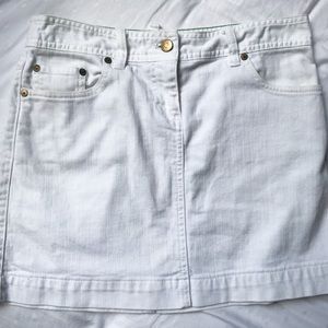 J Crew White Denim Mini Skirt